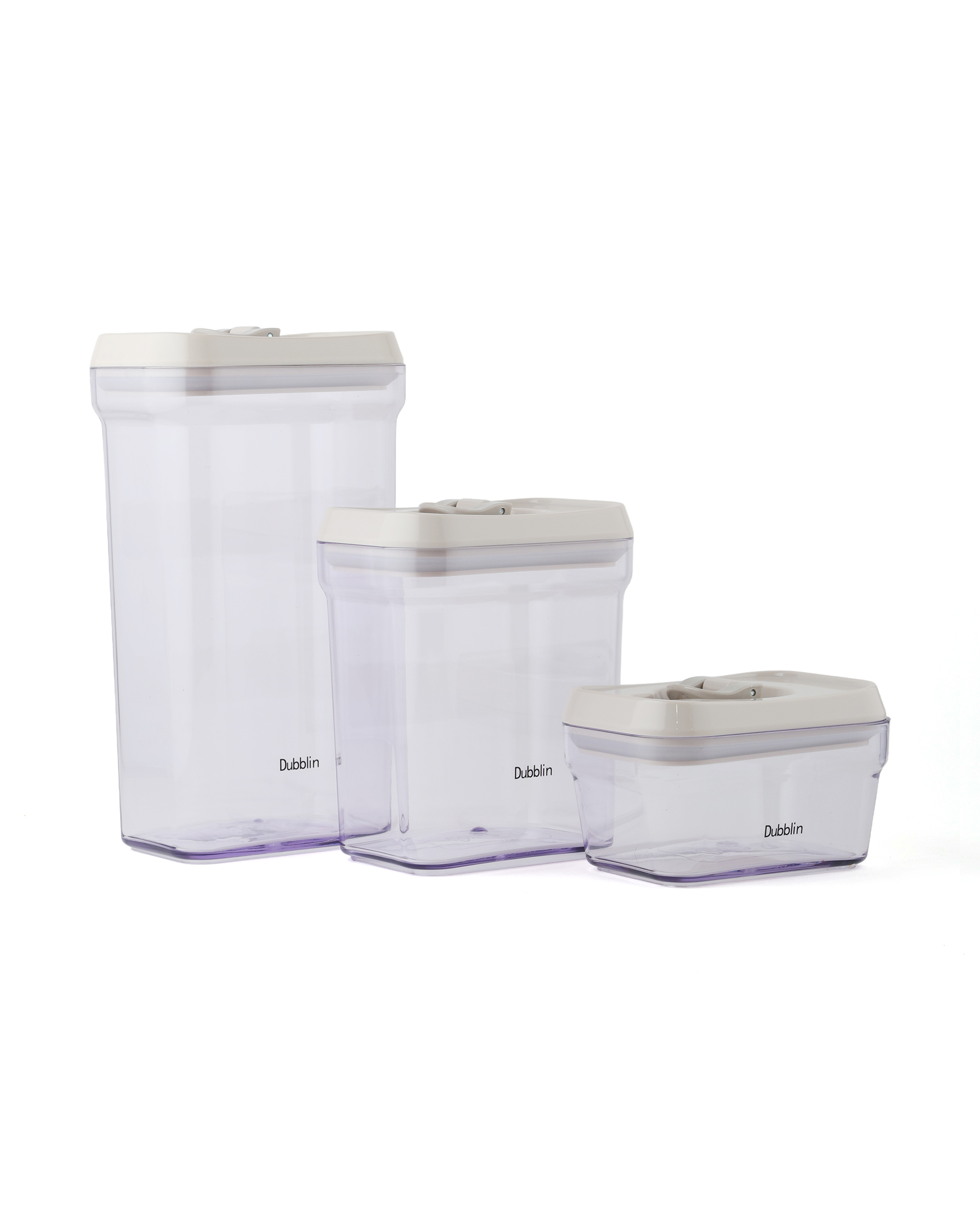 Smart Lock Jar Set Of 3 Rectangular 380ML, 1000ML, 1700ML